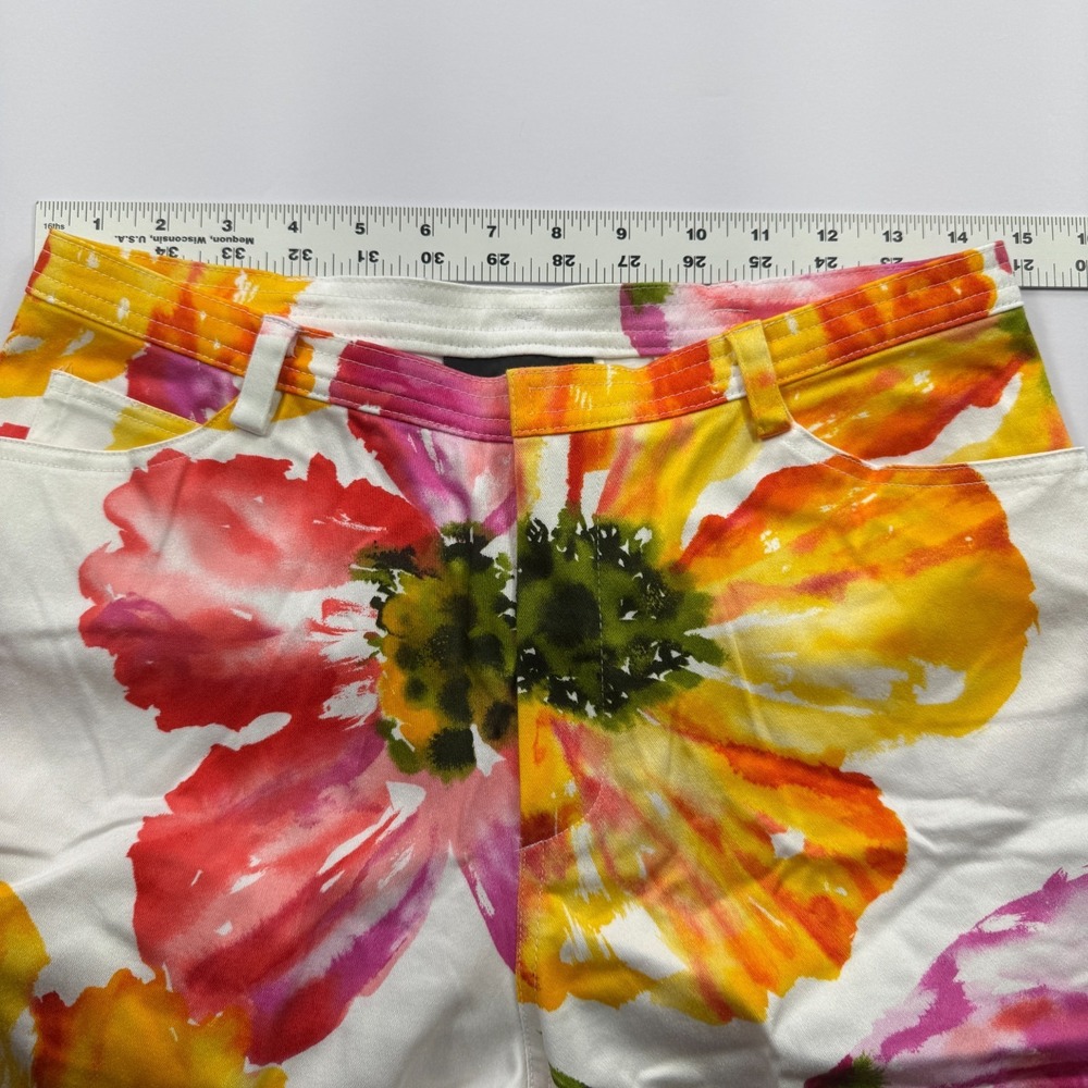 Company Ellen Tracy Floral Pants Womens 8 Orange Pink Yellow Coastal Preppy VTG - Picture 4 of 12